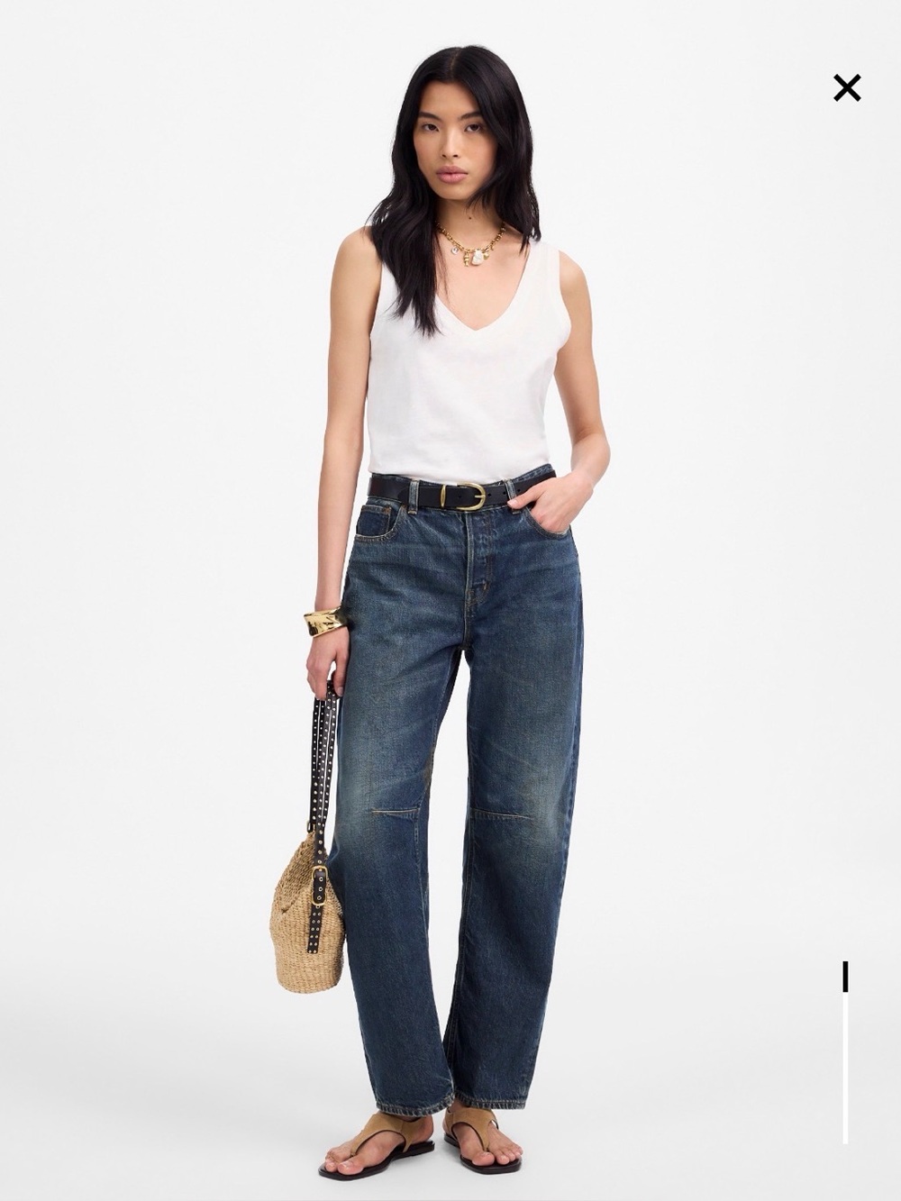Darted Barrel Leg Jean - Danver Wash